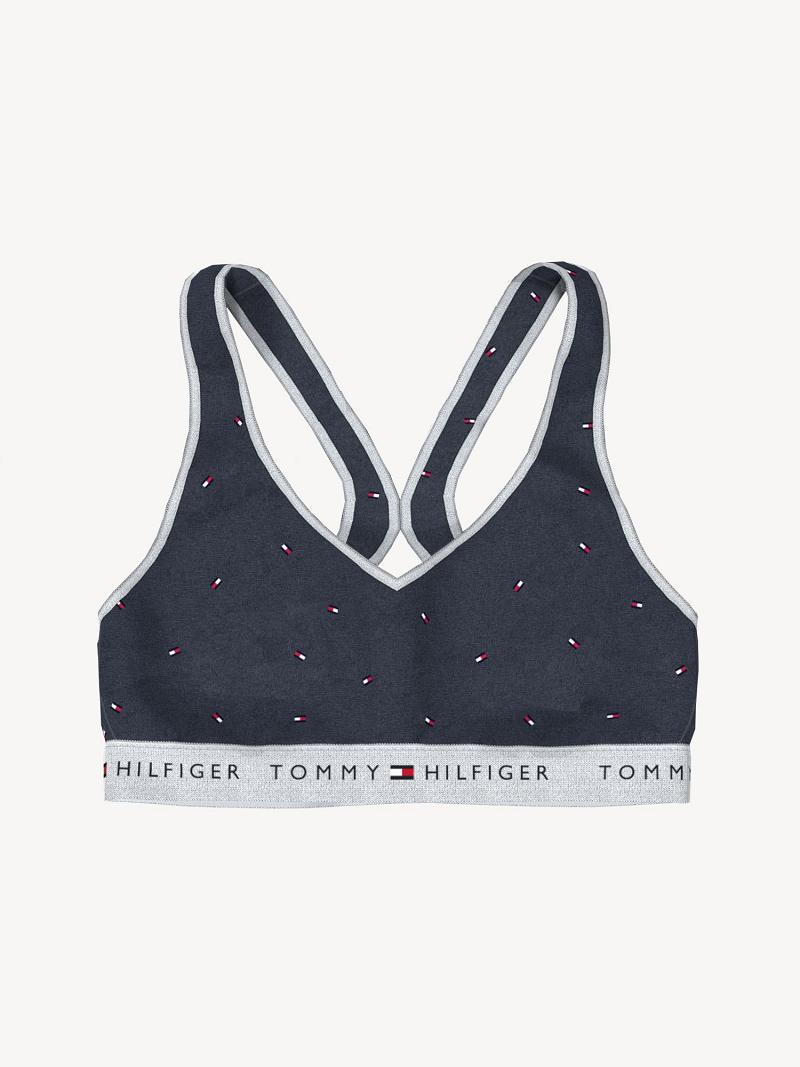 Női Tommy Hilfiger Essential Flag Melltartók Sötétkék | HU 516JPQ